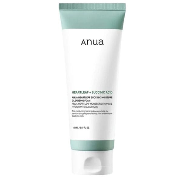Mitrinošas attīrošās putas jutīgai un problemātiskai ādai Anua Heartleaf Succinic Moisture Cleansing Foam