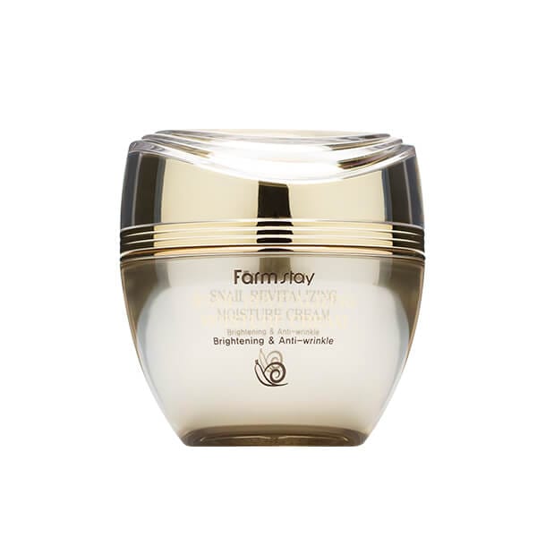 Mitrinošs sejas krēms ar gliemežu mucīnu ādas atjaunošanai Farmstay Snail Revitalizing Moisture Cream