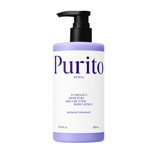 Mitrinošs ķermeņa losjons ar šī sviestu PURITO Luminous Moisture Shea Butter Body Lotion Midnight Romance