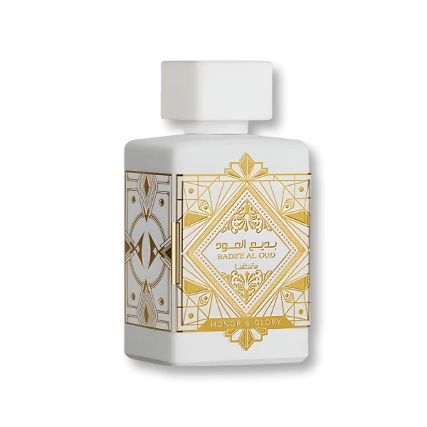 Smaržas sievietēm un vīriešiem ar ananāsu brulē, vaniļas un sandalkoka notīm Lattafa Badee Al Oud Honor & Glory EDP