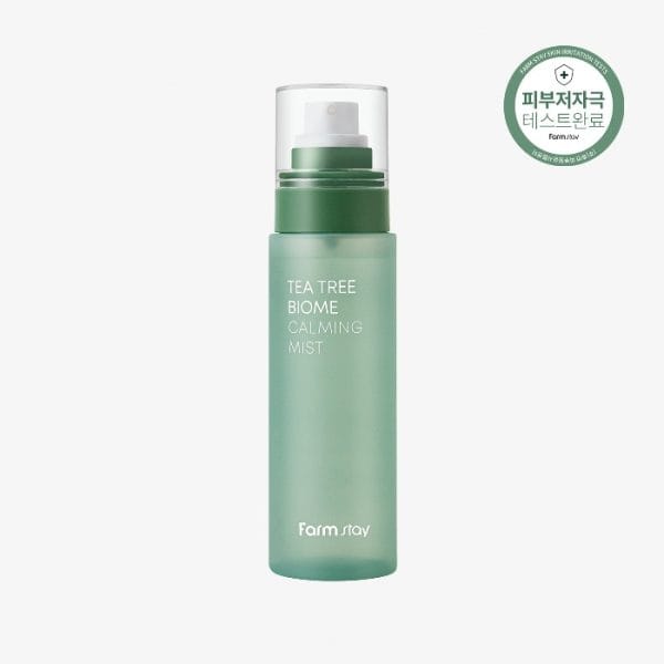 Nomierinošs sejas sprejs ar tējas koku Farmstay Tea Tree Biome Calming Mist