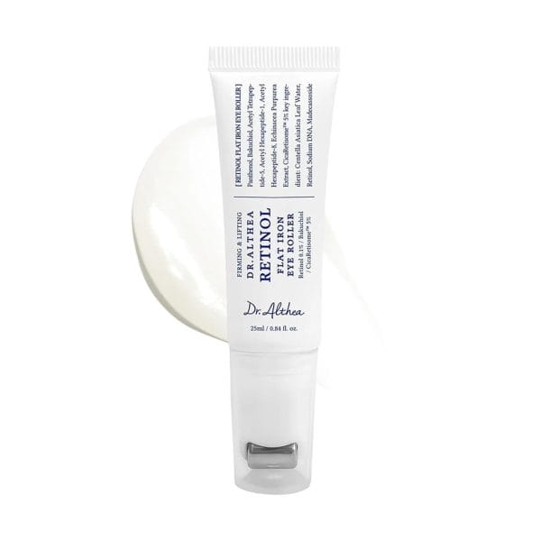 Pretgrumbu acu serums ar retinolu un PDRN Dr. Althea Retinol Flat Iron Eye Roller