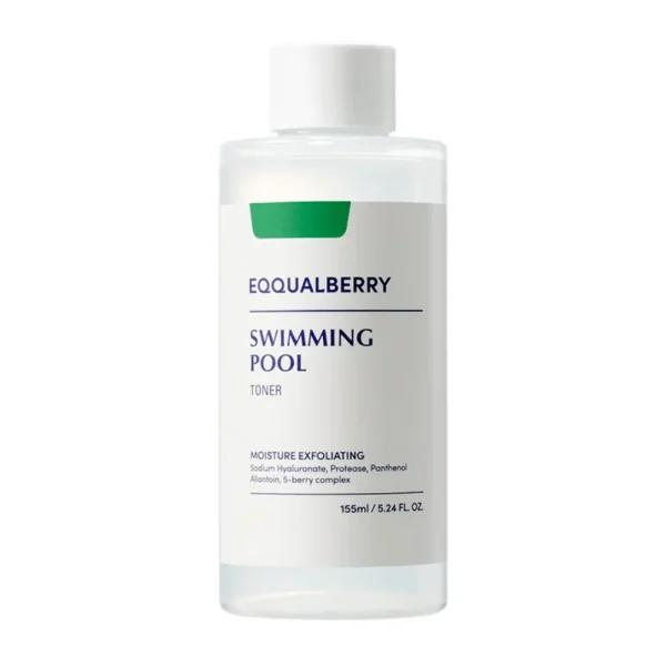 Mitrinošs pīlinga toneris mirdzošai un gludākai ādai EQQUALBERRY Daily Peeling Swimming Pool Toner