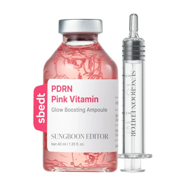 Mirdzumu piešķiroša ampula ar PDRN un vitamīniem Sungboon Editor PDRN Pink Vitamin Glow Boosting Ampoule