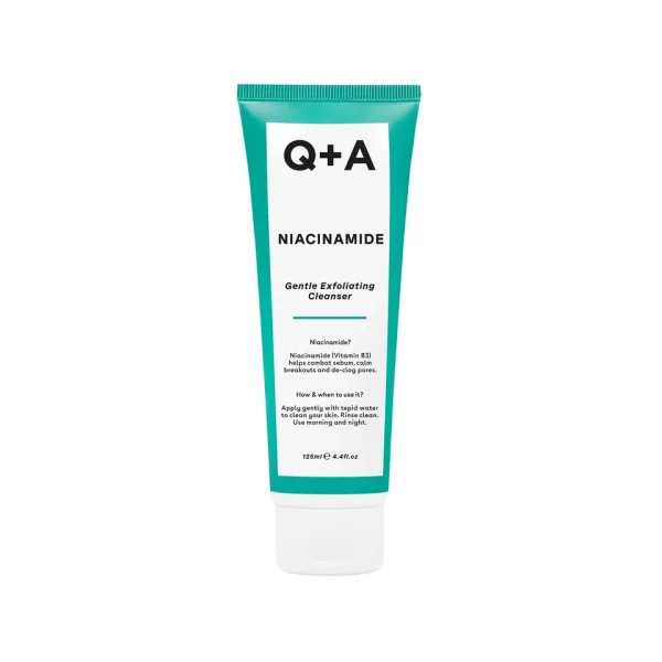 Maigs eksfoliējošs sejas attīrītājs ar niacinamīdu Q+A Niacinamide Gentle Exfoliating Cleanser