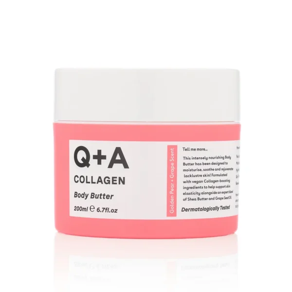 Barojošs kolagēna ķermeņa sviests sausai ādai Q+A Body Collagen Body Butter